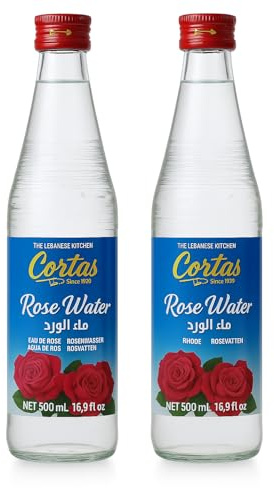 Cortas Rose & Orange Blossom Water – 100% Pure & Natural Floral Essence | For Baking, Drinks, Skincare & Haircare | Aromatic Middle Eastern Tradition | 300ml & 500ml (2x500ml, Rose)