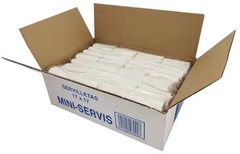 HO Higiene Online - Servilletas Miniservis | Tamaño 17x17cm - 3200 Unidades | Servilletas Resistente y Absorbente, Perfectas para Hostelería y Uso Profesional