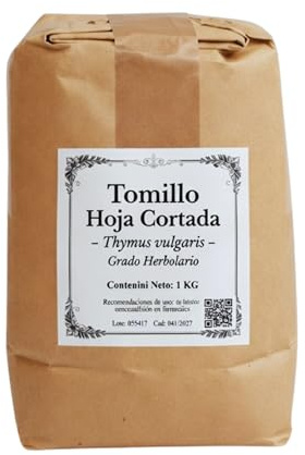 Tomillo Seco Hojas Cortadas · LA BOTICA Grado Herbolario · Envase a Granel 1 Ud 1kg · Infusiones y Recetas