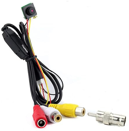 CNDST Micro Spy versteckte Kamera HD 1000TVL Kleine tragbare kabelgebundene Spionagekamera Pinhole Convert Kamera 3,6 mm 90 Grad BNC Video Nanny Kamera 12 x 12 mm