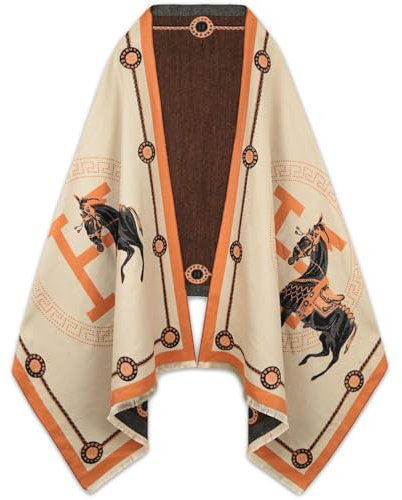 EXTREE Pashmina-Schal für Damen, seidiger Schal für Abendkleid, Decke, offener Poncho-Umhang, Farbe: A056, 1