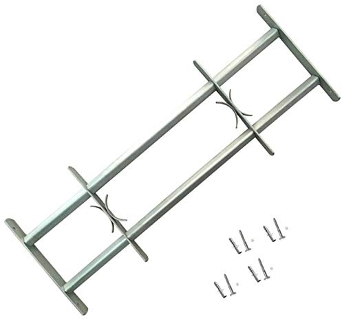 Homgoday Grille de fenêtre réglable - Vis de sécurité extensible - Grille de sécurité - Grille anti-effraction - Avec 2 barres transversales - 700-1050 mm
