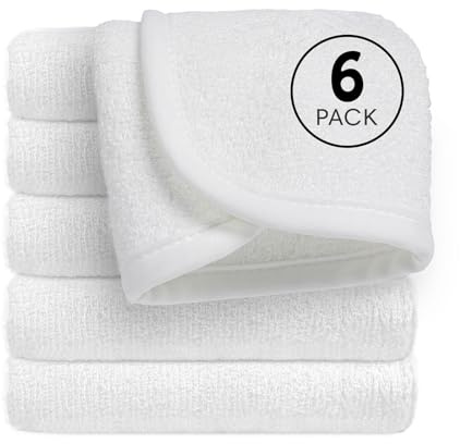 Set di 6 panni riutilizzabili biologici per bambini, 10 x 10 pezzi, ultra morbidi, in viscosa di bambù, assorbente, per neonati, asciugamano per il viso delicato per pelli delicate, ragazzi e ragazze