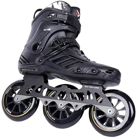 Weyot Inlineskates, Inliner Für Herren Und Damen, 3 Räder, 110 Mm, Professionelle Rollschuhe Fitness Inline Skate Für Erwachsene, Unisex, EU 43/UK 7.5/26.5CM,Black