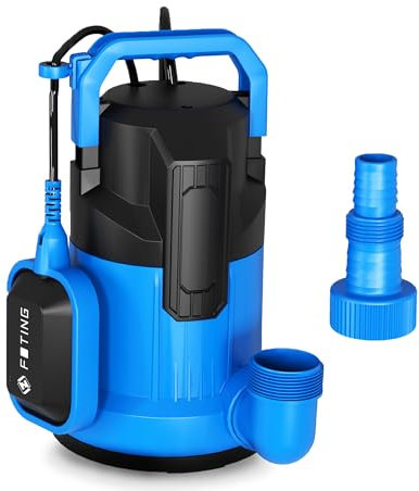 FOTING 17000 L/H Submersible Water Pump with Float Switch, 550W Electric Sump Pumps for Dirty/Clean Water, Portable Water Pump for Garden Pond, Pools, Ditches