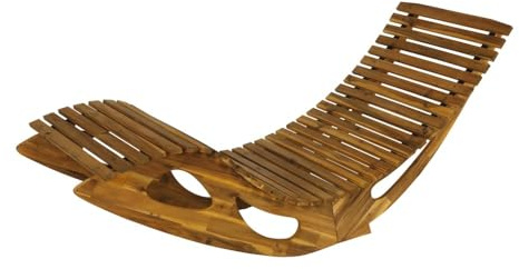 Chillroi® Ergonomische Schwungliege Saunaliege aus Akazienholz Gartenliege