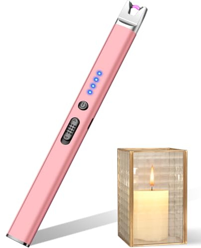 Candle Lighter USB Rechargeable, Long Lighters for Candle BBQ, Electric Arc Plasma Pen Lighter Slim Portable Windproof for Outdoors Camping, Gifts for Women