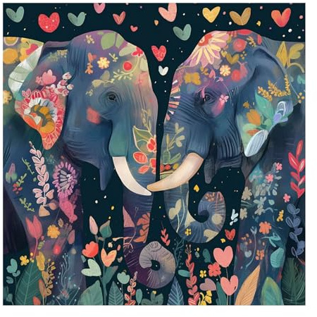 Diamantmålning abstrakt 100 x 100 cm, 2025, ny diamantmålning, vuxen elefant, 5D, gör-det-själv Daiments, målningsset, diamant, målning, fyrkantiga stenar, pysselset, vuxna, estetisk för