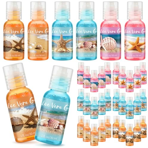 Demissle 24 Pcs Summer Party Favors Beach Themed Gift Bulk Beach Party Favors Travel Size Bachelorette Aloe Vera Gel Bulk 1 oz Body Care Supplies for Pool Wedding Bridal Goodie Bag Stuffers Accessory