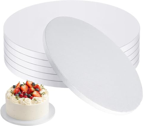 Forhandy 6 stycken tårtfat kartong, kakbräda, 25 cm rund | Återanvändbar tårtunderlägg för 20 – 30 cm kakor och desserter etc (30 cm)
