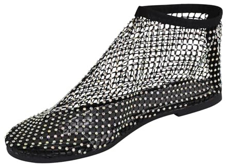 Générique Platta glänsande nätskor för kvinnor - trendiga sommarplatta sandaler med genombrutet fisknät - andningsbar sandal - lediga sandaler - snygga skor