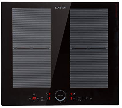 Klarstein Piastra Induzione 4 Fuochi, Piano Cottura Induzione 7000W, Piano Cottura Induzione a 4 Fuochi Integrata con Controllo Touch, Fornello a Induzione, Piastra ad Induzione Professionale 4 Zone