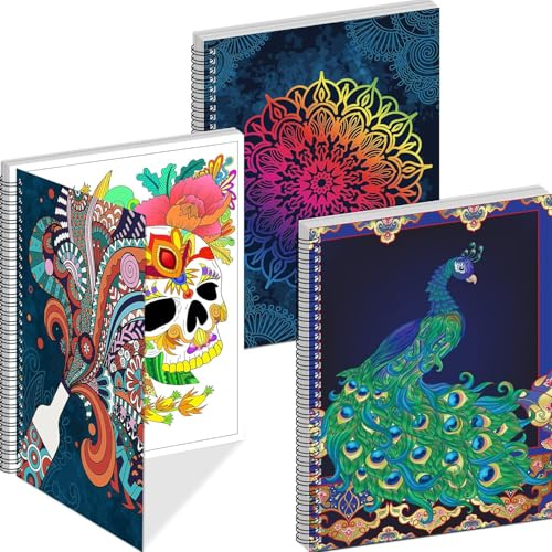 Elfew 3 Livre de Coloriage pour Adultes, Format A4 Livre de Coloriage Adulte Anti-Stress, 3 Thèmes Artistiques (Fleurs, Animaux Et Autres) Art-Thérapie & Détente Créative, Cadeau Relaxation Adultes