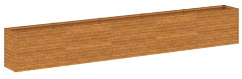 vidaXL Hochbeet, Wetterfest Pflanzkasten mit viel Platz, Pflanzkübel Blumenkasten für Balkon Garten, Blumenkübel Gemüsebeet, 482x50x69 cm Cortenstahl