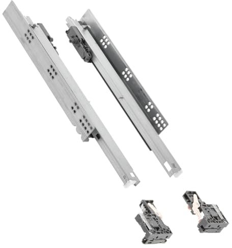 GTV - Guías de suelo 3DFPO | Guía para el montaje inferior | Regulación 3D | extensión completa | Sincronización de apertura | Carga de hasta 35 kg | L=400 mm