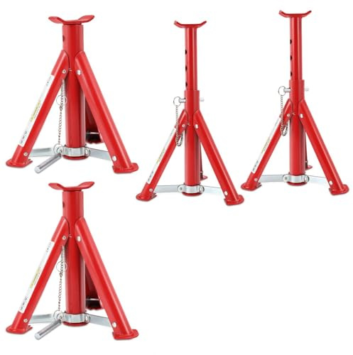 Eikuavons Unterstellböcke Kfz 3T Schwerlast | Vierstufig Höhenverstellbar (29-40.5cm),Stützbock für SUV & PKW, Maximale Stabilität beim Reifenwechsel & Fahrzeugwartung,Sicherheitsbügel