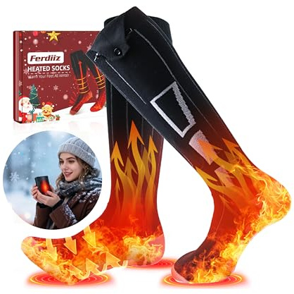 Heated Socks Hand Warmer 2-in-1 Heating Socks Rechargeable with 2 x 9000mAh Batteries for Men Women, Warmth Up to 14 hours+35 hours of foot warmth, 4 heat settings electric socks for Indoors Outdoors