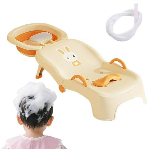 Wezalget Silla Para Champú - Reclinable Plegable Para Champú Infantil - Asiento Reclinable Ajustable Para Bebés Niños y Niñas de 0 a 10 Años Baño Salón
