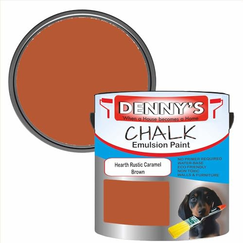 Premium Interior Wall & Furniture Chalk Paint – Hearth Rustic Caramel Brown – Rich Matt Finish, Durable & Washable, Low Odour, Ideal for Living Rooms, Bedrooms & Hallways (250ML Tin)