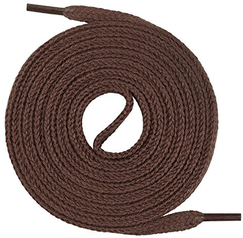 Mount Swiss©, lacci premium, 1 paio di lacci piatti in 100% cotone, resistenti agli strappi, larghezza 7 mm, Adulto (Unisex), marrone, 120 cm