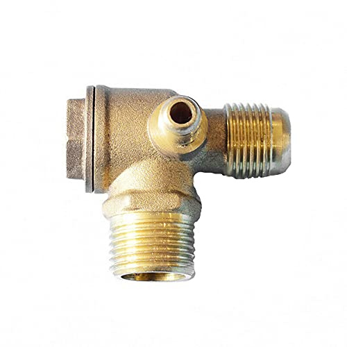 BE-TOOL Backventil Kompressor 3-Vägs Luftkompressor Ventil för Direkt Luftkompressor (Man, 1/2 Tum x 1/2 Tum x 1/8 Tum)