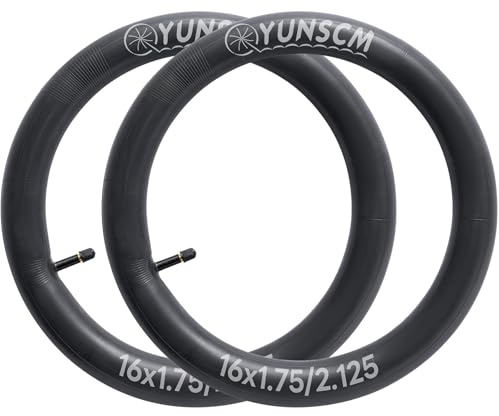 YunSCM 2Pcs 47/57-305 16 Pouces Chambre à air 16x1.75/1.95/2.125 AV32mm Valve Compatible Vélo de Route/vélo de Ville/Vélo de Montagne Chambre à air 16x1.75 16x1.95 16x2.0 16x2.10 16x2.125