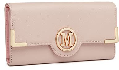 Miss Lulu Purses for Women Long Wallet Ladies Zipper Pocket Multiple Card Slots PU Leather with Metal Buckle