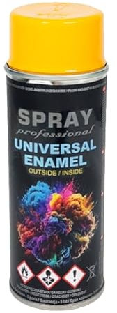 VE-INDUSTRIES Spray de peinture RAL - 400 ml - Peinture colorée pour bois, métal (jaune zinc - RAL 1018)