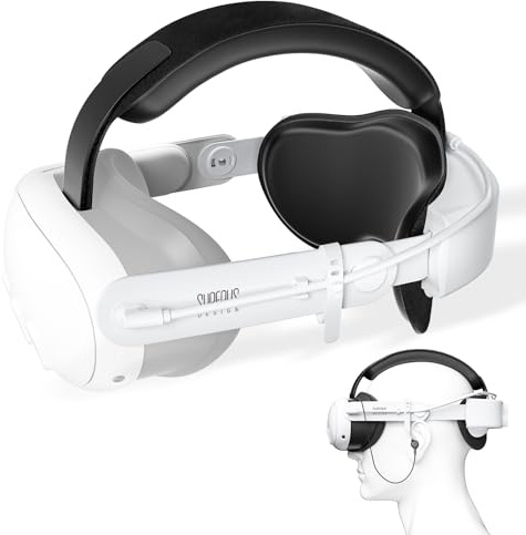 SUPERUS Battery Head Strap for Quest 3S/Quest 3 with Earphones - Adjustable Elite Strap Replacement Accessories for Meta/Oculus Quest 3S/Quest 3 - Extend Playtime & Reduce Head Pressure