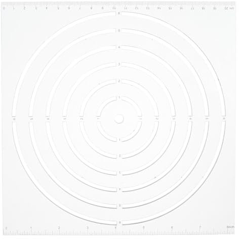 HOBBIESAY Règle de Quilting en Acrylique Transparent de 21cm Règle Ronde pour Patchwork Modèles de Cercle Pochoirs de Cercle Multifonctions pour Bricolage Couture Coupe de Tissu Conception Artisanale