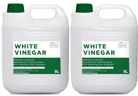 White Vinegar 2x5L (10L Total) – Multi-Purpose Distilled Vinegar for Cleaning – Bulk Value Pack