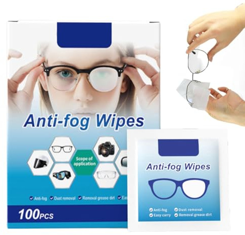 Lancide di pulizia per occhiali | 100 pezzi di carta per la pulizia delle lenticchie | Detergente per lenticchie | Articoli di pulizia anti -fog per occhiali | Anti-Fog per gli occhiali per il Bure