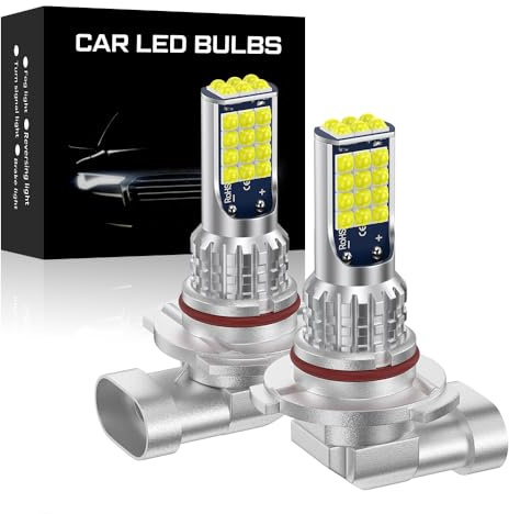 UPXSXT 2Pz 9005 9006 Lampadina Fendinebbia, Super luminoso 12-24V 6000K Bianco freddo Lampadina del faro antinebbia 1:1 Mini dimensioni lampadine Nessun adattatore richiesto Plug-and-Play