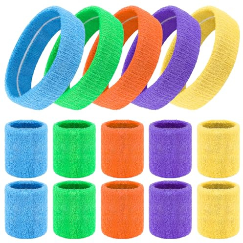 Meng Jiaran 15Pcs Sports Headband and Wristbands Set