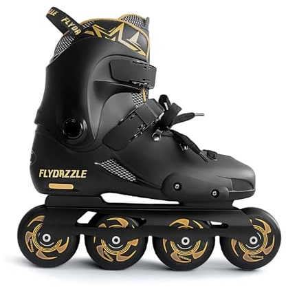 FLYDAZZLE Inline Skates for Men Urban - Freeride Slalom City Street Skating, Hard Boot ABEC-9 Bearing Ankle Support, Bonus Insoles Laces (US 10.5-11)