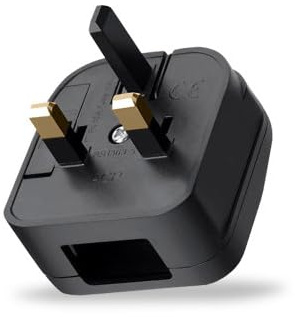 Peak Power USA Type A to UK Plug Converter with Safety Fuse – Converts US, Chinese & Japanese 2-Pin Plugs to UK 3-Pin Socket – 250V 5A Fused Plug Adapter – Not A Voltage Convertor