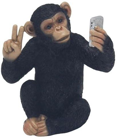 Lesser & Pavey Cheeky Monkey Selfie Decor Figurine | Polyresin Finish, Fun Selfie Theme, Detailed Craft, Decorative Accent, Ideal for Home and Office Decor, Gift Ready
