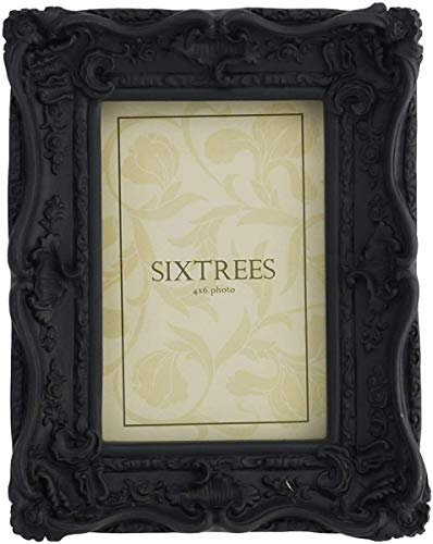 Shabby Chic Style Very Ornate Black Photo Frame for 6x4 (152x102mm) Pictures by Sixtrees