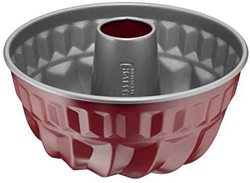 Original Kaiser Classic Plus Gugelhupfform 22cm, runde Gugelhupf Backform in rot, Kuchenform antihaftbeschichtet, gleichmäßige Wärmeverteilung und Bräunung