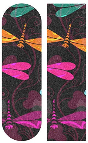 Libellule Colorée Grip de Skateboard Bande Grip Antidérapante,Auto-adhésif Griptape de Longboard,sans Bulles,Peut êTre Coupé(84 * 23cm 1pcs)
