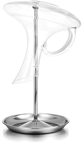 Drincarier Wine Decanter Drying Stand with Silicone Head to Prevent Scratches-Detachable Shelf Decanter Rack Holder with Drip Catching Base, Decanter and Wine Glass NOT Included (Water Plate Type)…