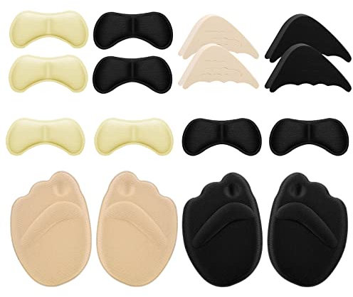 Sibba 8 par högklackade kuddar unisex skokuddar med justerbar tå fyllning främre innersulor hälgrepp och foder förhindrar för stor sko lindrar smärta