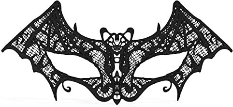 We-Ball Fledermausmaske Schwarze Spitzenmaske für die Augen - edle Maske aus Spitze für Halloween Fasching Catwoman Katze Batman Kostüm - für Damen -venezianische Karneval Maske - Black Mask