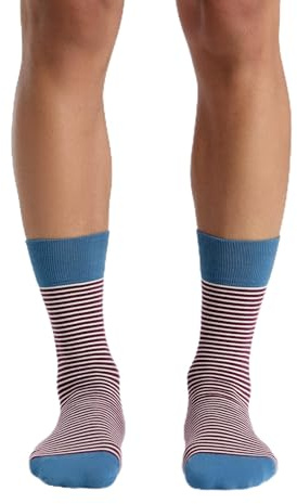 ALBERO NATUR Calze 2 paia da donna e da uomo in cotone biologico a righe e a strisce 2308, 43-46