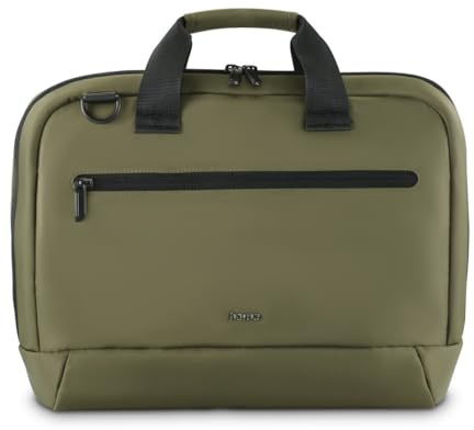 Hama Laptoptasche für Laptops 13,3“ - 14,1“ (leichte Businesstasche als Umhängetasche oder Tragetasche, Notebooktasche mit Organizer-Vorderfach und -Innenfach, wasserabweisend, gepolstert) oliv