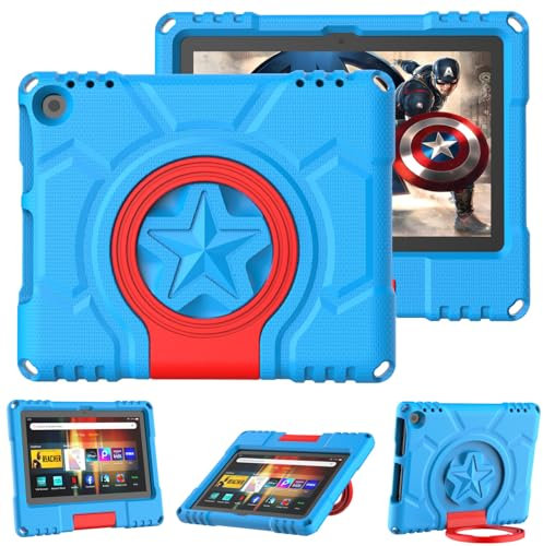 Amazon Fire HD 8 Tablet Case for Kids (12th/10th Generation, 2024/2022/2020), Not fit Sony TCL, Mansiruyi Lightweight Shockproof Handle Stand 8” Case for Fire HD 8 Kids&Kids Pro & Plus Tablet - Blue