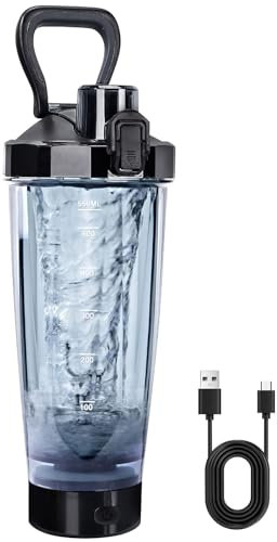 BORDEAG Shaker Electrique Proteine,600 ml Shaker Eléctrique Rechargeable Avec USB-C,Electrique Protéine Shaker,Shaker Protéine Electrique Pour Shakes Substituts De Repas Et Shakes Protéinés