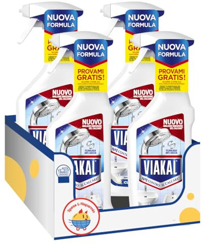 Detergente Spray Anticalcare Profumazione Classica – 470 ml – Pulizia Brillante Bagno e Cucina – Variazioni 4/8/12 Pezzi (4)