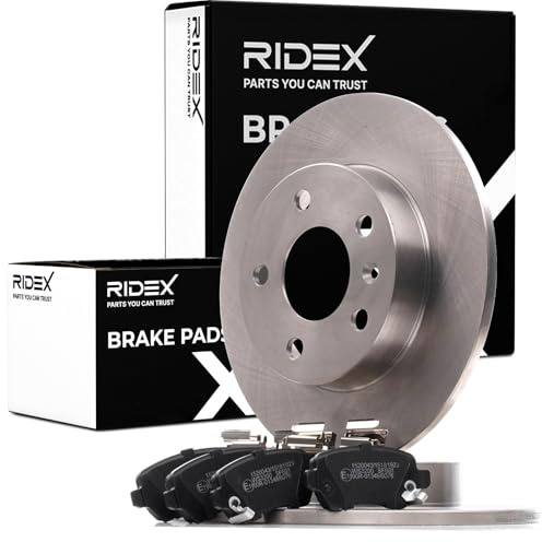 RIDEX 3405B0456 Kit Juego para eje Kit de discos de freno y pastillas Trasero con accesorios con pinza/grapa compatible con OPEL Astra H Caravan A04