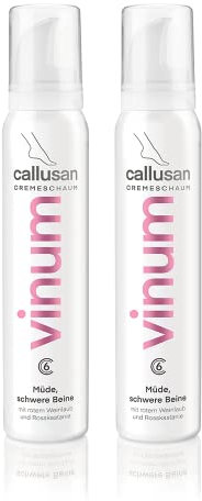 Callsuan Fußpflege Cremeschaum Vinum 2x 125 ml – Kompressionsstrümpfe Pflegeschaum – Für schwere, müde Füße & Beine